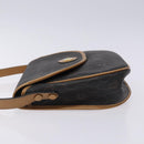 Christian Dior Honeycomb Canvas Shoulder Bag PVC Black Gold Auth yk18869-4