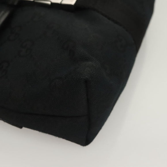 GUCCI GG Canvas Heuptas Zwart Zilver 131236 Auth yk18870