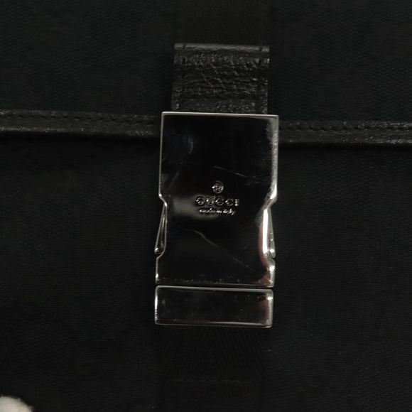 GUCCI GG Canvas Heuptas Zwart Zilver 131236 Auth yk18870