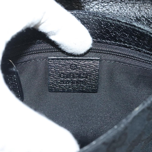 GUCCI GG Canvas Heuptas Zwart Zilver 131236 Auth yk18870
