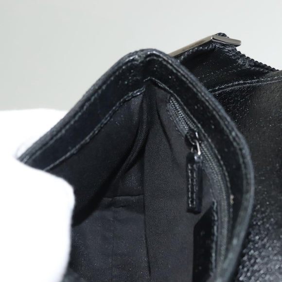 GUCCI GG Canvas Waist Bag Black Silver 131236 Auth yk18870