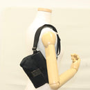 GUCCI GG Canvas Waist Bag Black Silver 131236 Auth yk18870-22