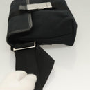 GUCCI GG Canvas Waist Bag Black Silver 131236 Auth yk18870-5