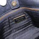 PRADA Ribbon Hand Bag Leather Black Gold Auth yk18879-15