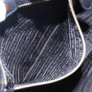 PRADA Ribbon Hand Bag Leather Black Gold Auth yk18879-20