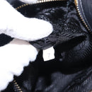 PRADA Ribbon Hand Bag Leather Black Gold Auth yk18879-22