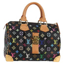 LOUIS VUITTON Monogram Multicolor Speedy 30 Hand Bag Black M92642 Auth yk18882V-1