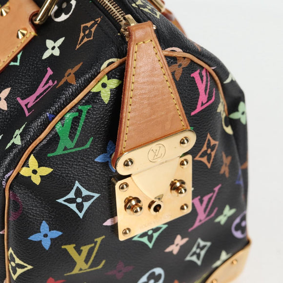 LOUIS VUITTON Monogram Multicolor Speedy 30 Hand Bag Black M92642 Auth yk18882V