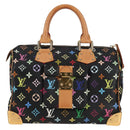 LOUIS VUITTON Monogram Multicolor Speedy 30 Hand Bag Black M92642 Auth yk18882V-13