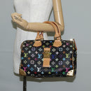 LOUIS VUITTON Monogram Multicolor Speedy 30 Hand Bag Black M92642 Auth yk18882V-25