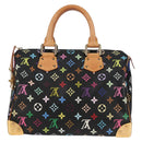 LOUIS VUITTON Monogram Multicolor Speedy 30 Hand Bag Black M92642 Auth yk18882V-2