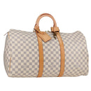 LOUIS VUITTON Damier Azur Keepall 50 Boston Bag N41430 LV Auth yk18884V-1