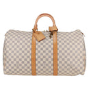 LOUIS VUITTON Damier Azur Keepall 50 Boston Bag N41430 LV Auth yk18884V-13