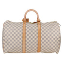 LOUIS VUITTON Damier Azur Keepall 50 Boston Bag N41430 LV Auth yk18884V-2