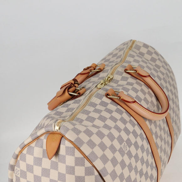 LOUIS VUITTON Damier Azur Keepall 50 Boston Bag N41430 LV Auth yk18884V