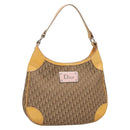Christian Dior Trotter Canvas Shoulder Bag Beige Silver Auth yk18889-1