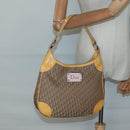 Christian Dior Trotter Canvas Shoulder Bag Beige Silver Auth yk18889-23