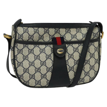 GUCCI GG Supreme Sherry Line Shoulder Bag PVC Navy Gold 89 02 032 Auth yk18894