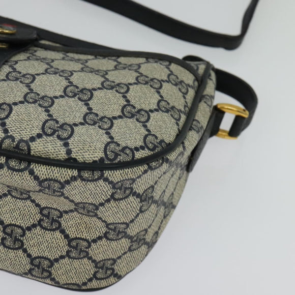 GUCCI GG Supreme Sherry Line Umhängetasche PVC Navy Gold 89 02 032 Auth yk18894