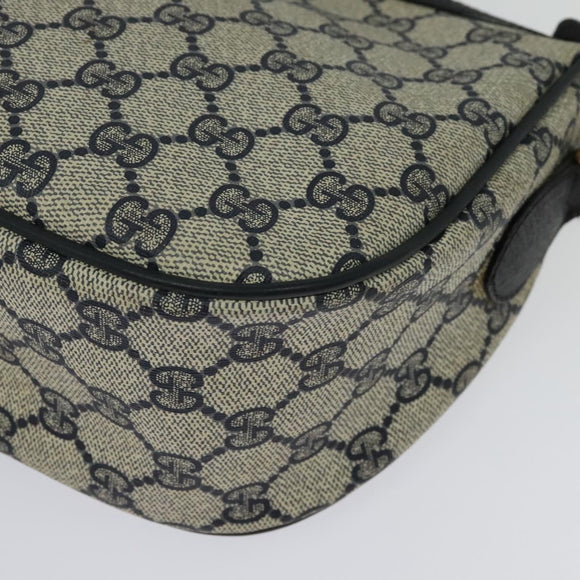 GUCCI GG Supreme Sherry Line Umhängetasche PVC Navy Gold 89 02 032 Auth yk18894