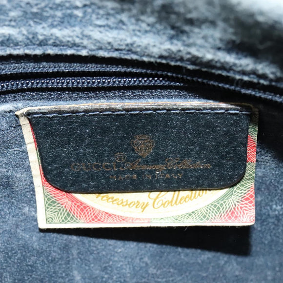 GUCCI GG Supreme Sherry Line Shoulder Bag PVC Navy Gold 89 02 032 Auth yk18894