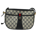 GUCCI GG Supreme Sherry Line Shoulder Bag PVC Navy Gold 89 02 032 Auth yk18894-13