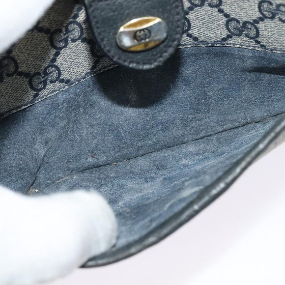 GUCCI GG Supreme Sherry Line Shoulder Bag PVC Navy Gold 89 02 032 Auth yk18894