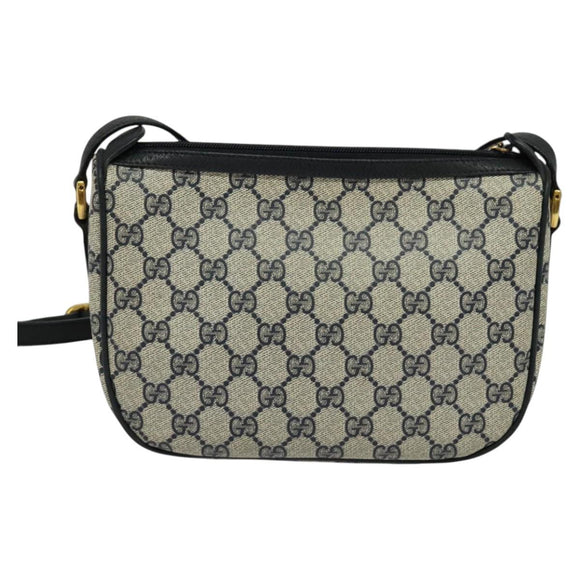 GUCCI GG Supreme Sherry Line Umhängetasche PVC Navy Gold 89 02 032 Auth yk18894
