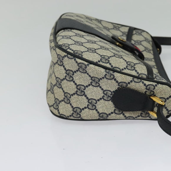GUCCI GG Supreme Sherry Line Umhängetasche PVC Navy Gold 89 02 032 Auth yk18894
