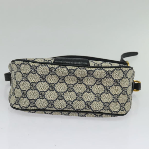 GUCCI GG Supreme Sherry Line Shoulder Bag PVC Navy Gold 89 02 032 Auth yk18894