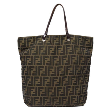 FENDI Zucca Canvas Hand Bag Black Brown Auth yk18896 - 0