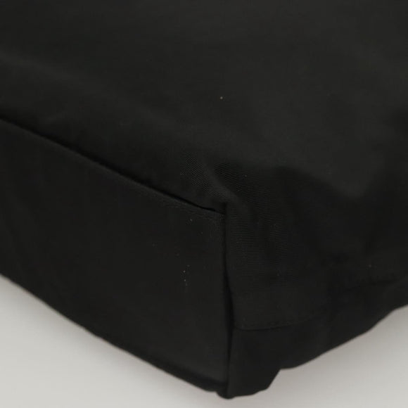 Christian Dior Maris Pearl Hand Bag Nylon Black Silver Auth yk18897