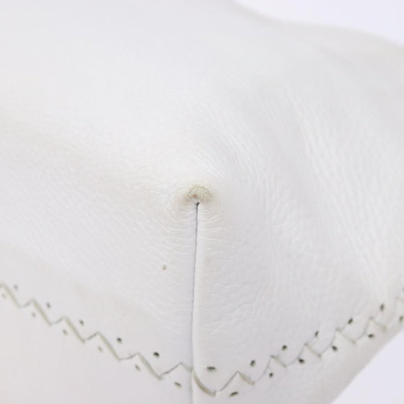 BOTTEGA VENETA Shoulder Bag Leather White Auth yk18912