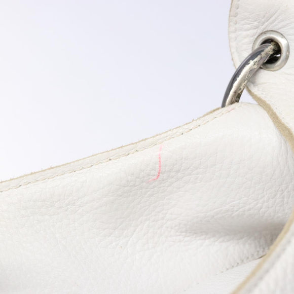 BOTTEGA VENETA Shoulder Bag Leather White Auth yk18912