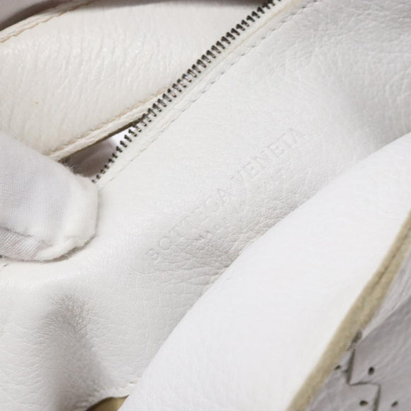 BOTTEGA VENETA Shoulder Bag Leather White Auth yk18912