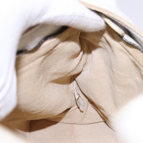 BOTTEGA VENETA Shoulder Bag Leather White Auth yk18912