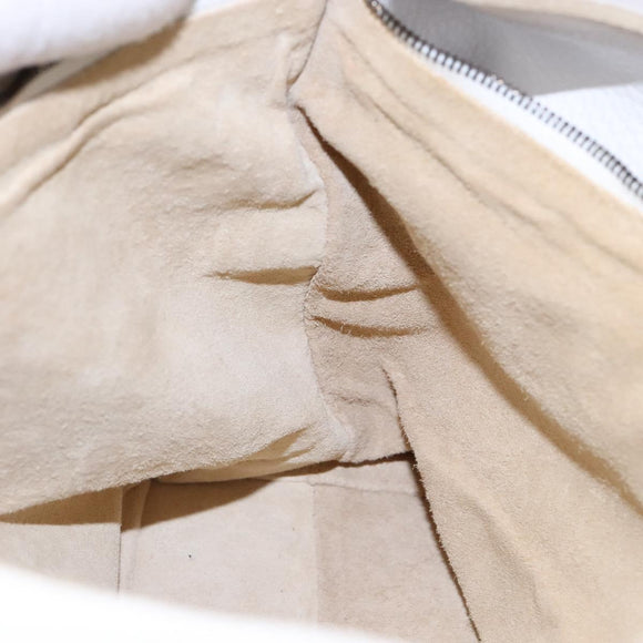 BOTTEGA VENETA Shoulder Bag Leather White Auth yk18912