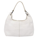 BOTTEGA VENETA Shoulder Bag Leather White Auth yk18912-2
