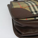 Burberrys Nova Check Shoulder Bag Canvas Leather Beige Gold Auth yk18913-15