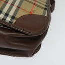 Burberrys Nova Check Shoulder Bag Canvas Leather Beige Gold Auth yk18913-16