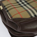 Burberrys Nova Check Shoulder Bag Canvas Leather Beige Gold Auth yk18913-17