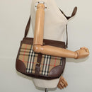 Burberrys Nova Check Shoulder Bag Canvas Leather Beige Gold Auth yk18913-21