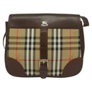 Burberrys Nova Check Shoulder Bag Canvas Leather Beige Gold Auth yk18913-13