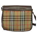 Burberrys Nova Check Shoulder Bag Canvas Leather Beige Gold Auth yk18913-2