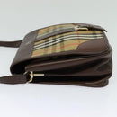 Burberrys Nova Check Shoulder Bag Canvas Leather Beige Gold Auth yk18913-3