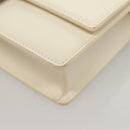 GIVENCHY Chain Shoulder Bag Leather White Silver Auth yk18917-15