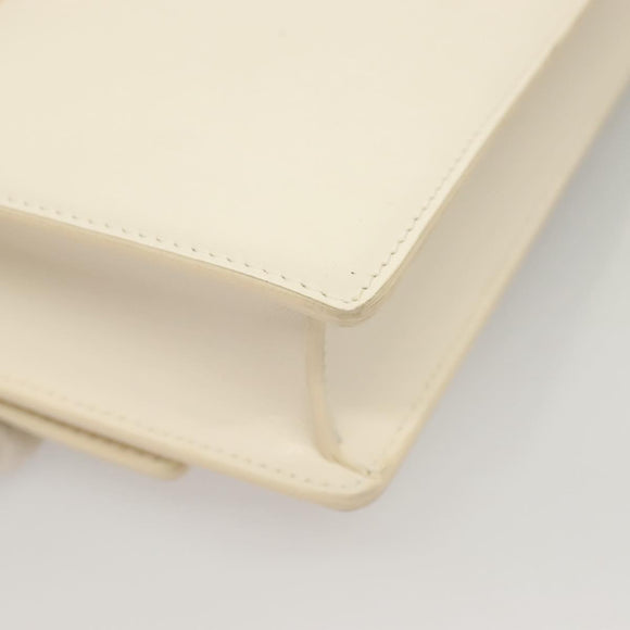 GIVENCHY Chain Shoulder Bag Leather White Silver Auth yk18917