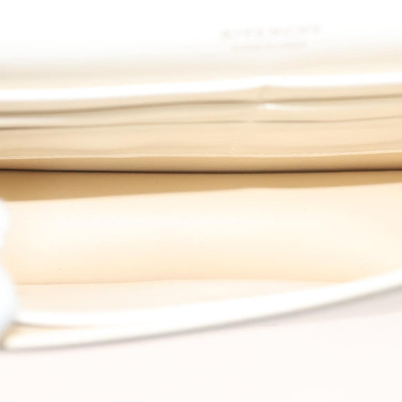 GIVENCHY Chain Shoulder Bag Leather White Silver Auth yk18917