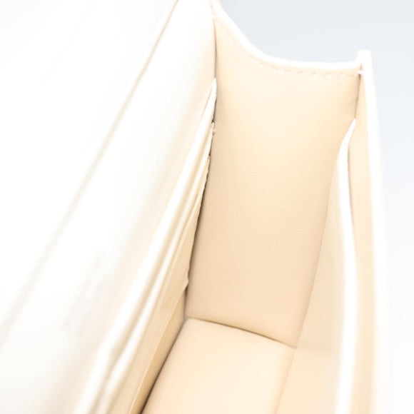 GIVENCHY Chain Shoulder Bag Leather White Silver Auth yk18917