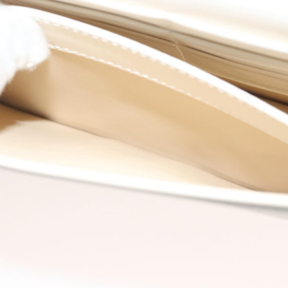 GIVENCHY Chain Shoulder Bag Leather White Silver Auth yk18917